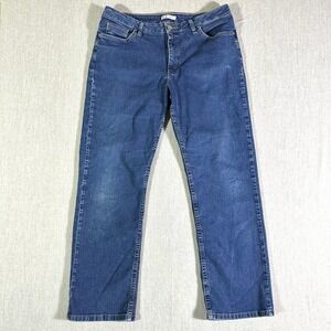 Riders by Lee Jeans Women's 14 Medium Relaxed Fit Straight Leg Blue Stretch